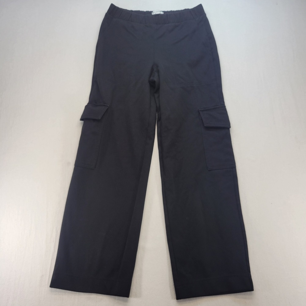 Free Assembly Cargo Pants Womens Small 4-6 Black Wide Leg Elastic Waist Utility